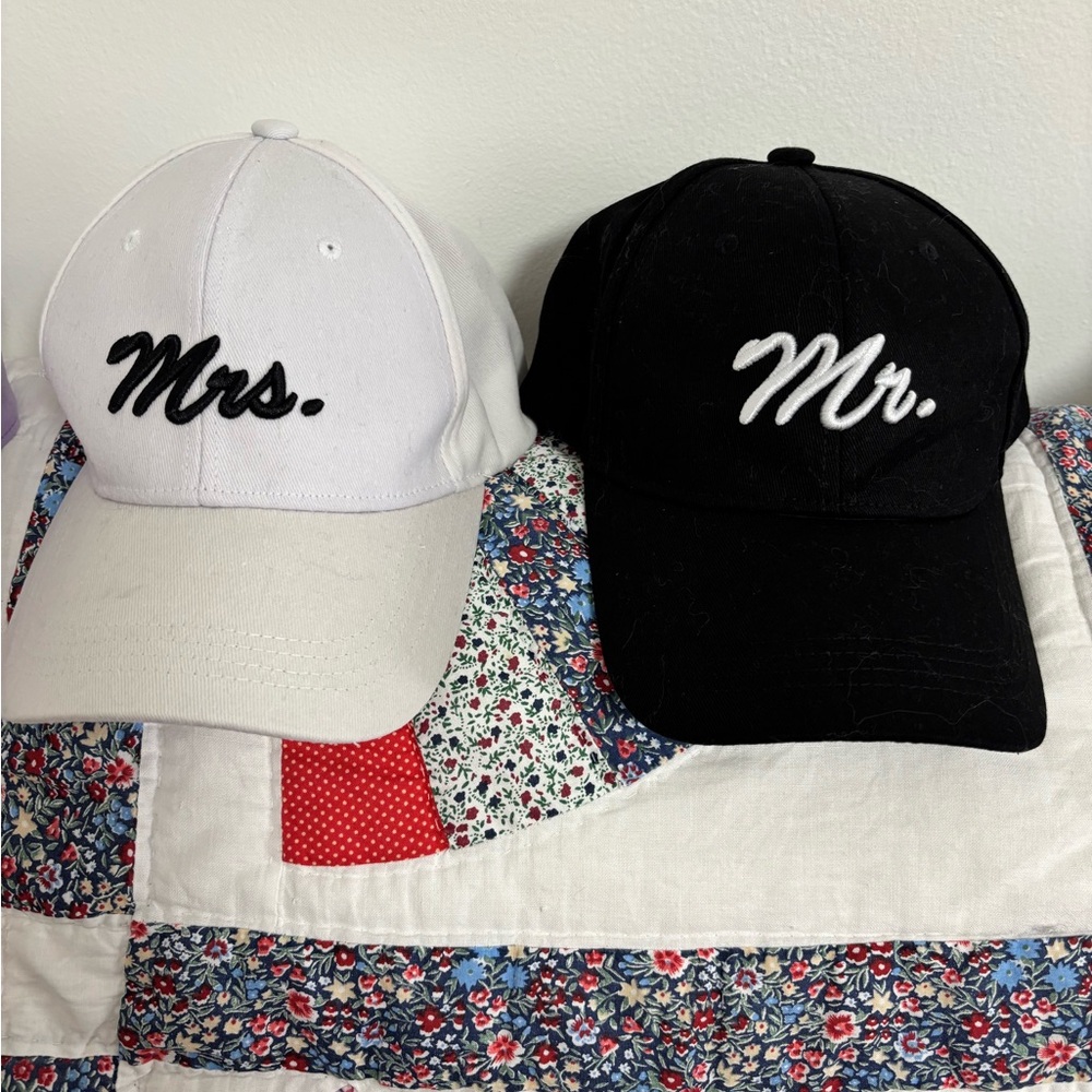 Mr. and Mrs. Embroidered Hats